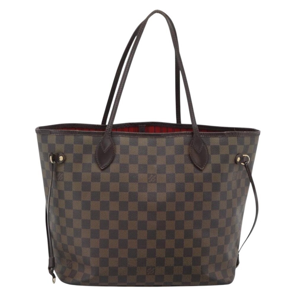 Louis Vuitton Damier Ebene Neverfull MM Tote Bag Brown